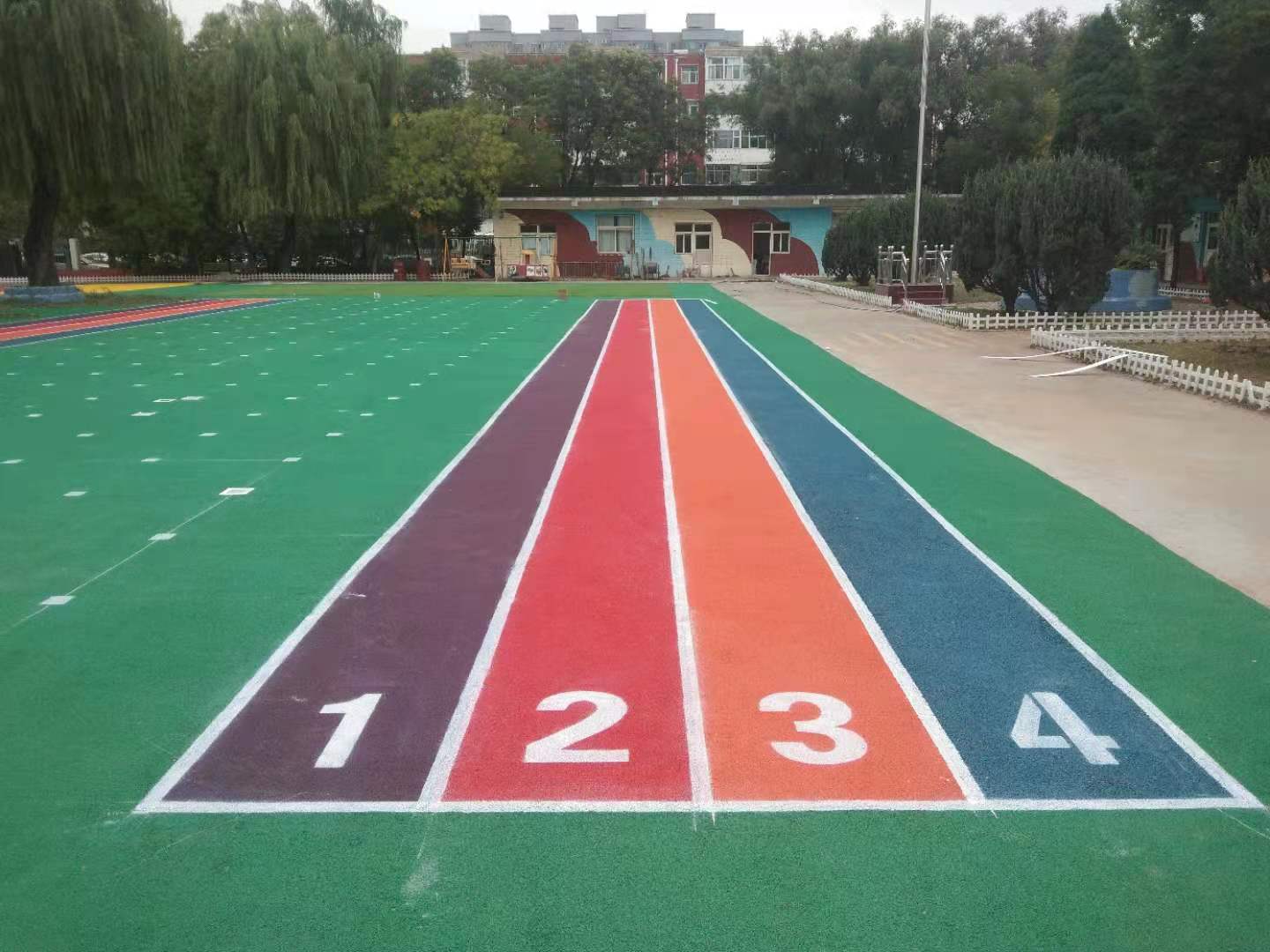 济源塑胶球场厂家塑胶跑道篮球场找河南旷越体育